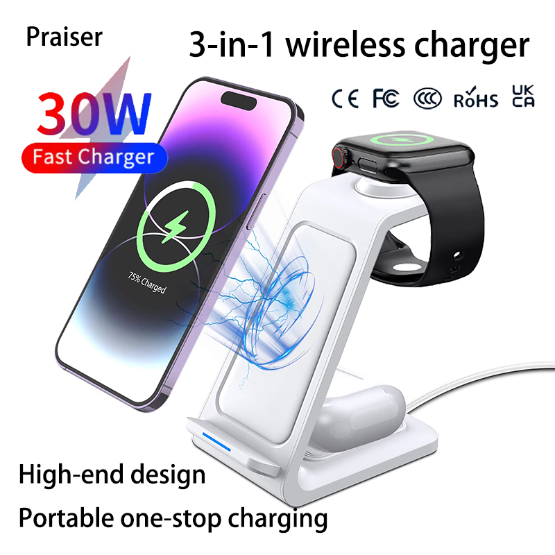 Wireless Charger 3 In 1 - Беспроводная зарядная станция 3-в-1 мощностью 15