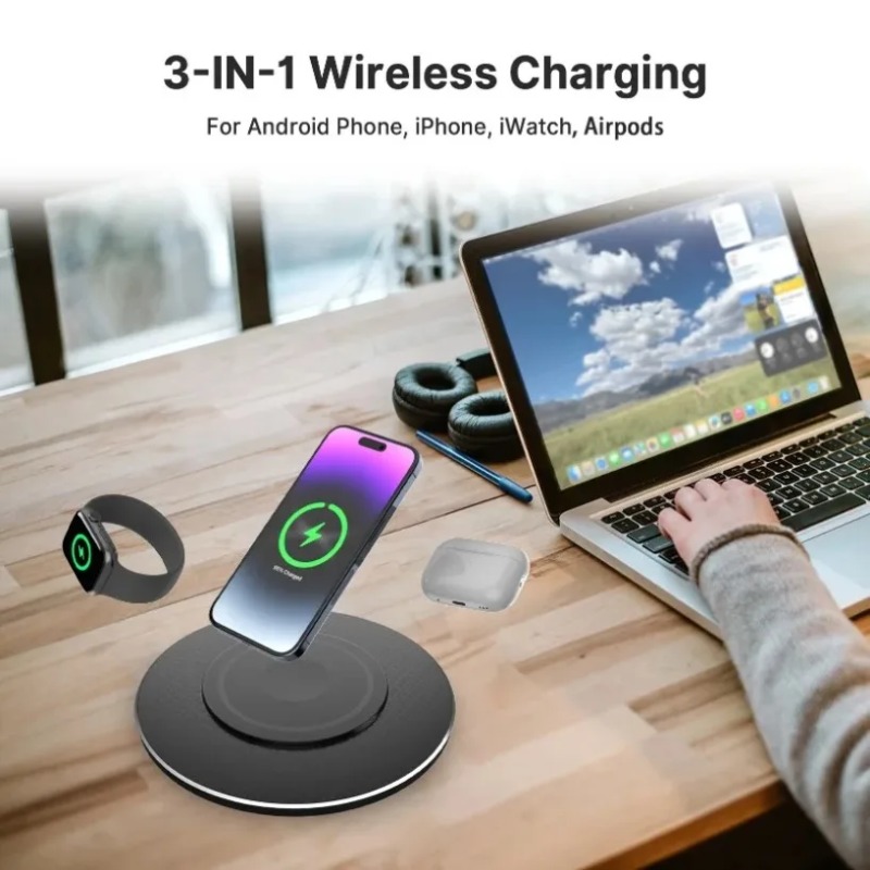 Wireless Charger 3 In 1 - Компактная беспроводная зарядная станция 3 в