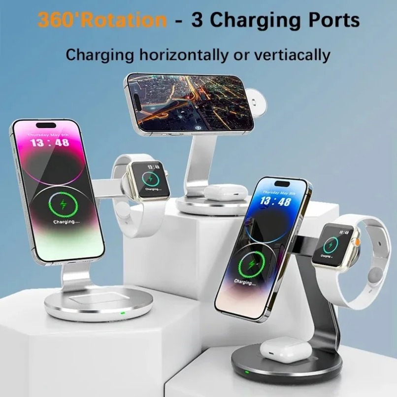 Беспроводная зарядная станция  – обзор и цена Wireless Charger 3 In 1