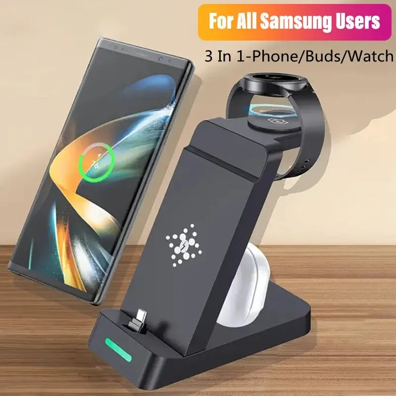 Зарядная Станция 3 в 1 для Sam – обзор и цена Wireless Charger 3 In 1