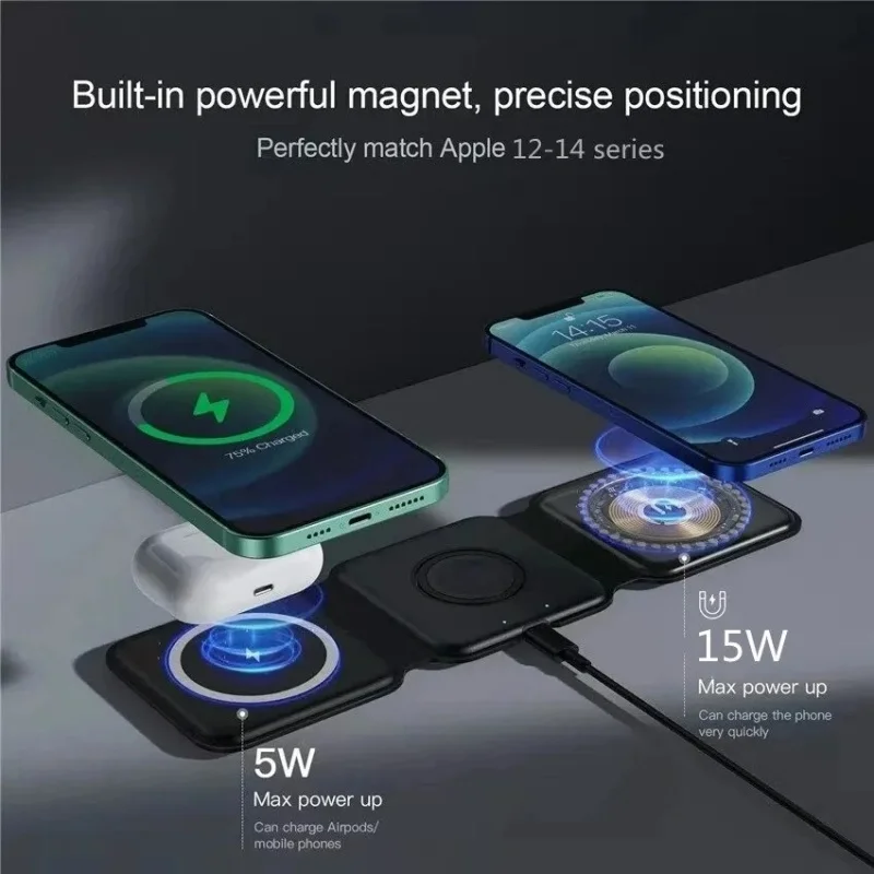 Портативное магнитное беспрово – обзор и цена Wireless Charger 3 In 1